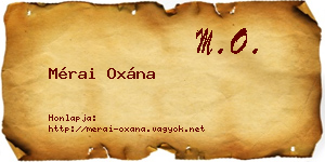 Mérai Oxána névjegykártya